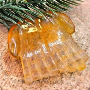 Unique Nature Yellow Fluorite Hand Carved Giving Hand Decor Dish